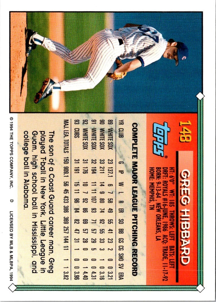 1994 Topps Greg Hibbard