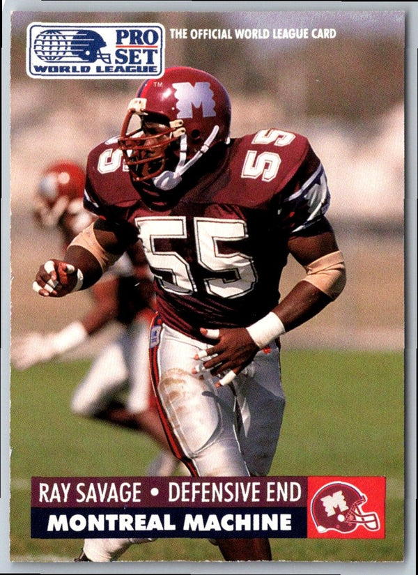 1991 Pro Set WLAF Inserts Ray Savage #16