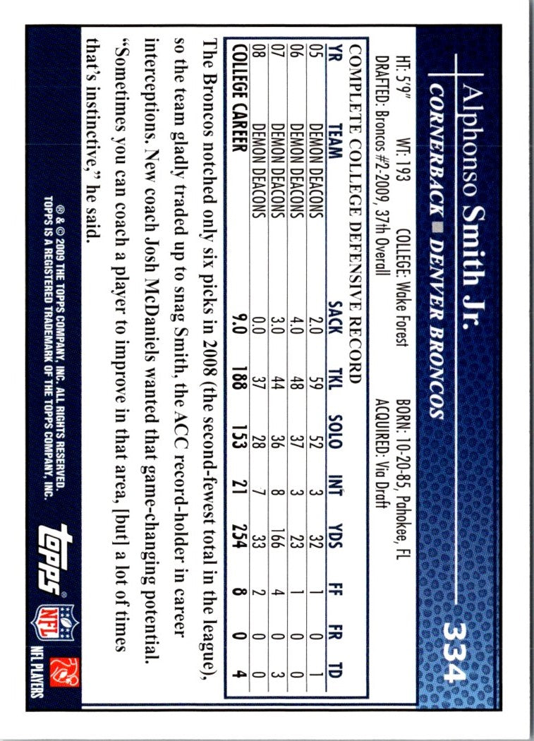 2009 Topps Alphonso Smith