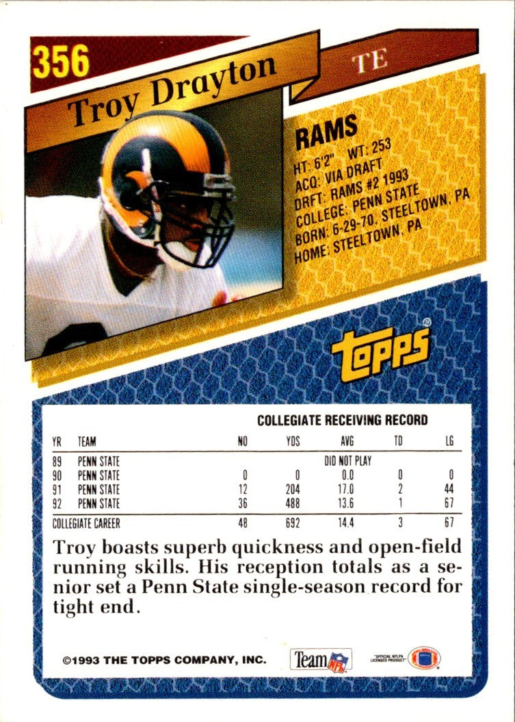1993 Topps Troy Drayton