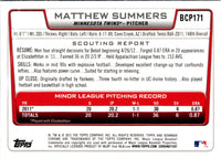 2012 Bowman Chrome Prospects Matthew Summers #BCP171