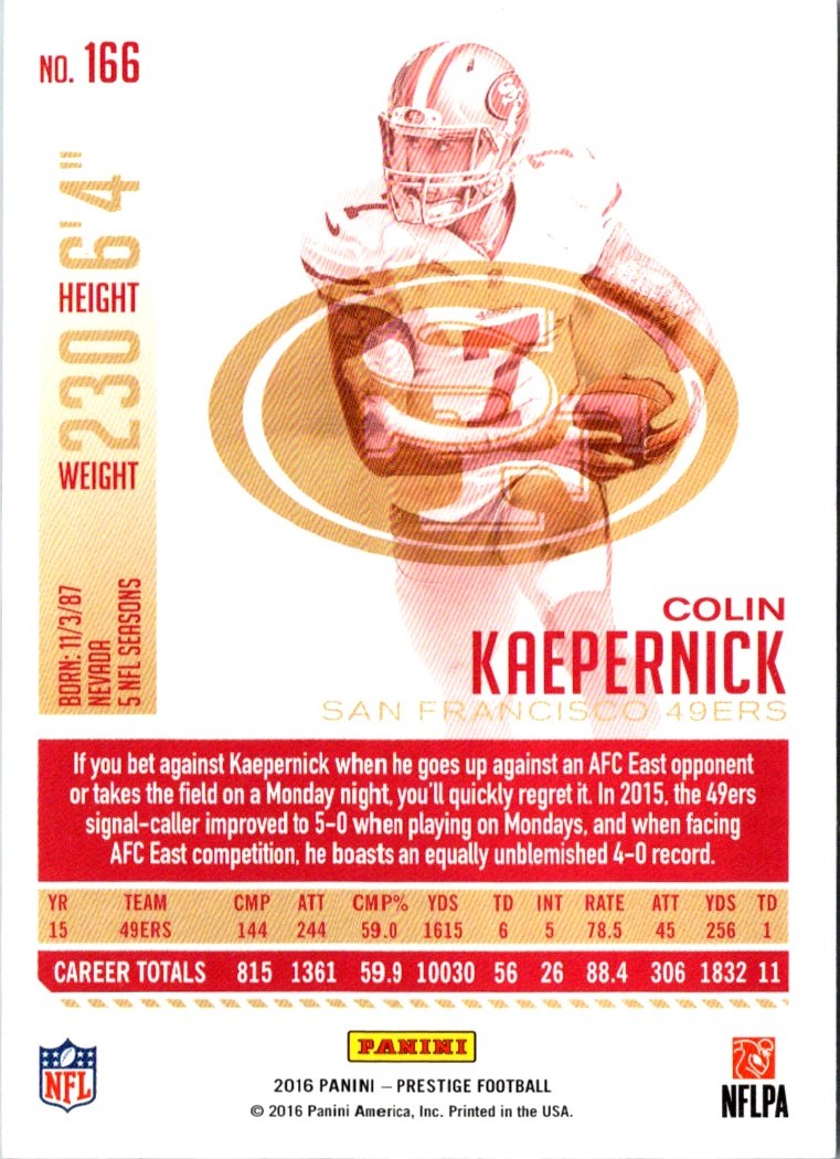 2016 Panini Prestige Colin Kaepernick