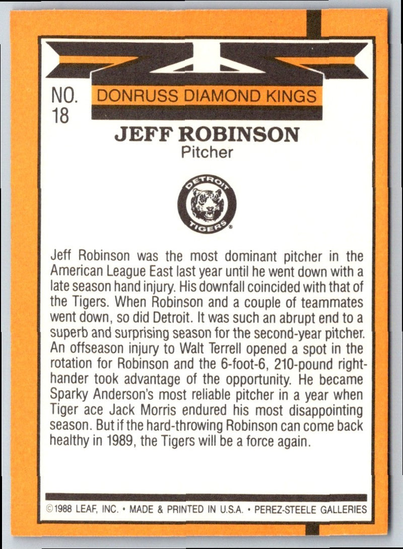 1989 Donruss Diamond  Kings Jeff Robinson