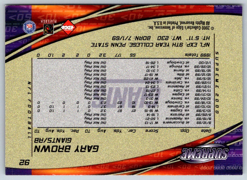 2000 Collector's Edge Supreme Gary Brown