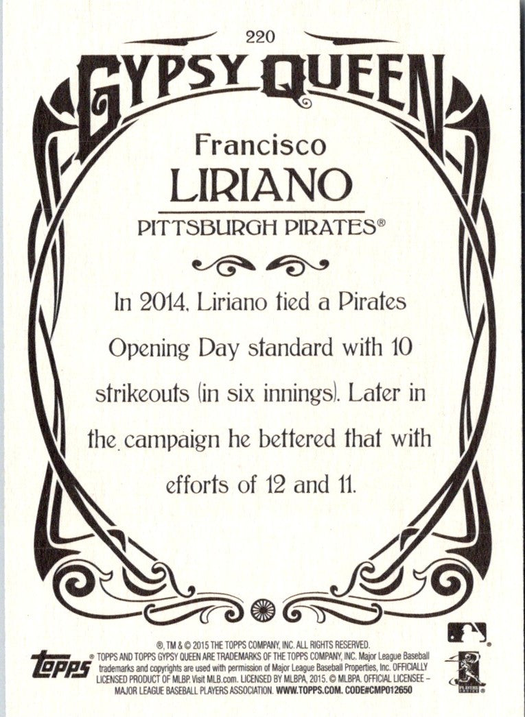 2015 Topps Gypsy Queen Francisco Liriano