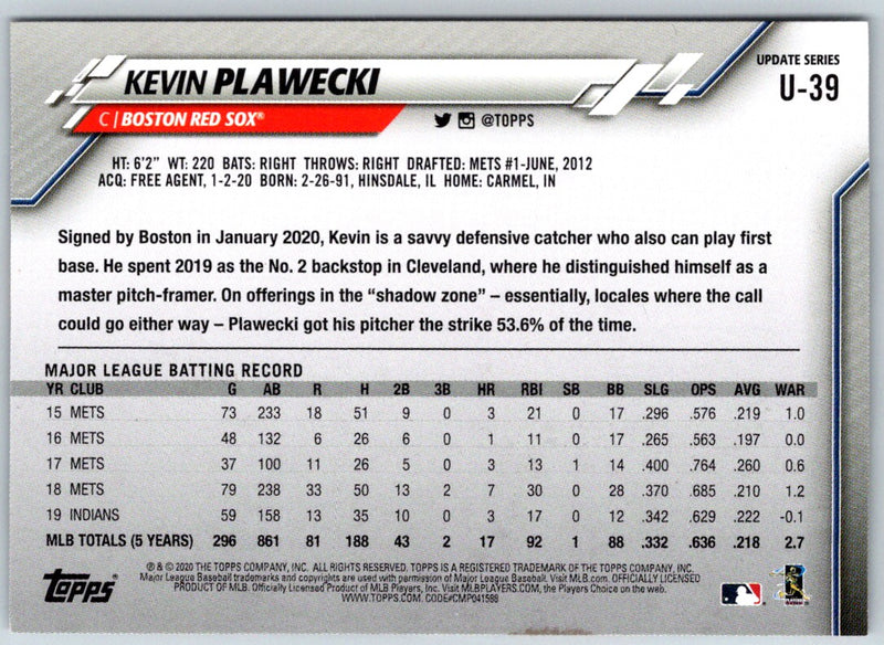 2020 Topps Update Kevin Plawecki