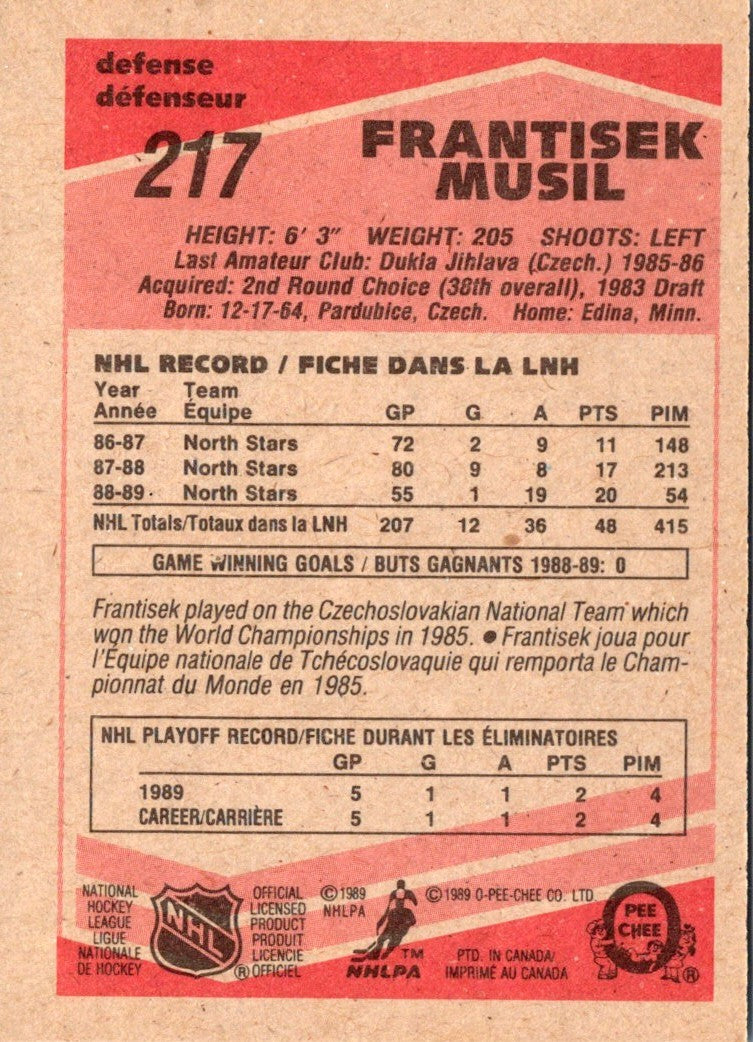 1989 O-Pee-Chee Frank Musil