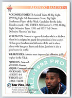 1992 Star Pics Alonzo Jamison #42