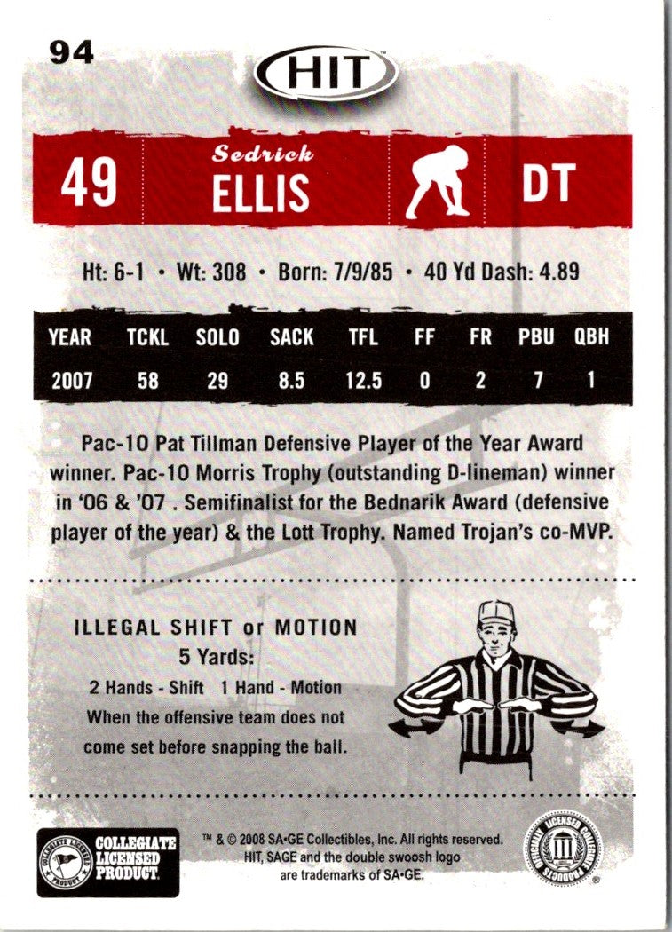 2008 SAGE HIT Sedrick Ellis