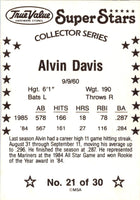 1986 True Value Alvin Davis #21