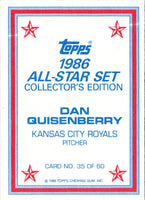 1986 Topps Glossy Send-Ins Dan Quisenberry #35