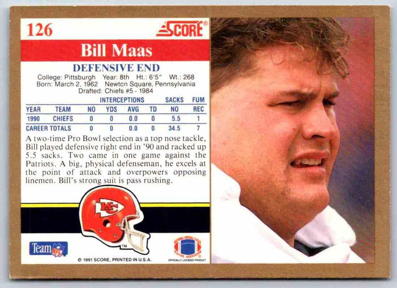 1991 Score Bill Maas