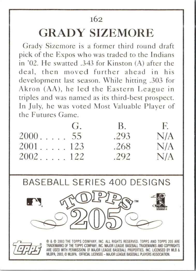 2003 Topps 205 Grady Sizemore