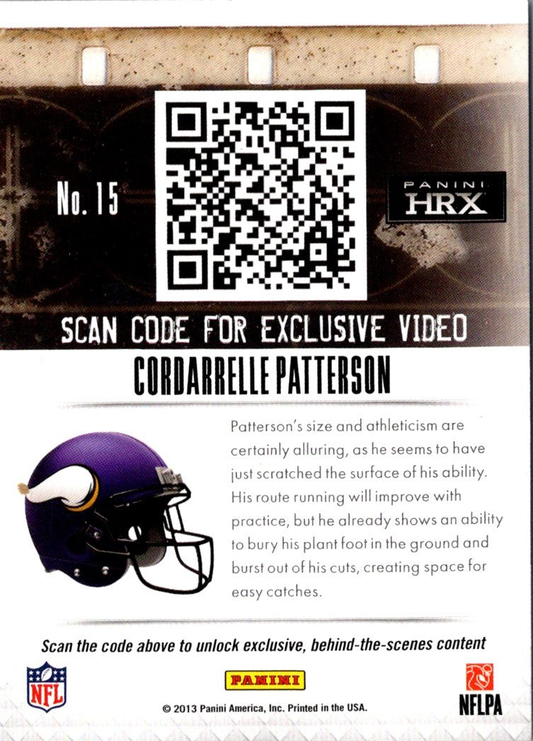 2013 Panini Prizm HRX Rookies Cordarrelle Patterson