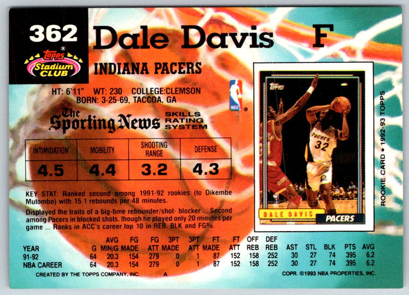 1992 Stadium Club Dale Davis