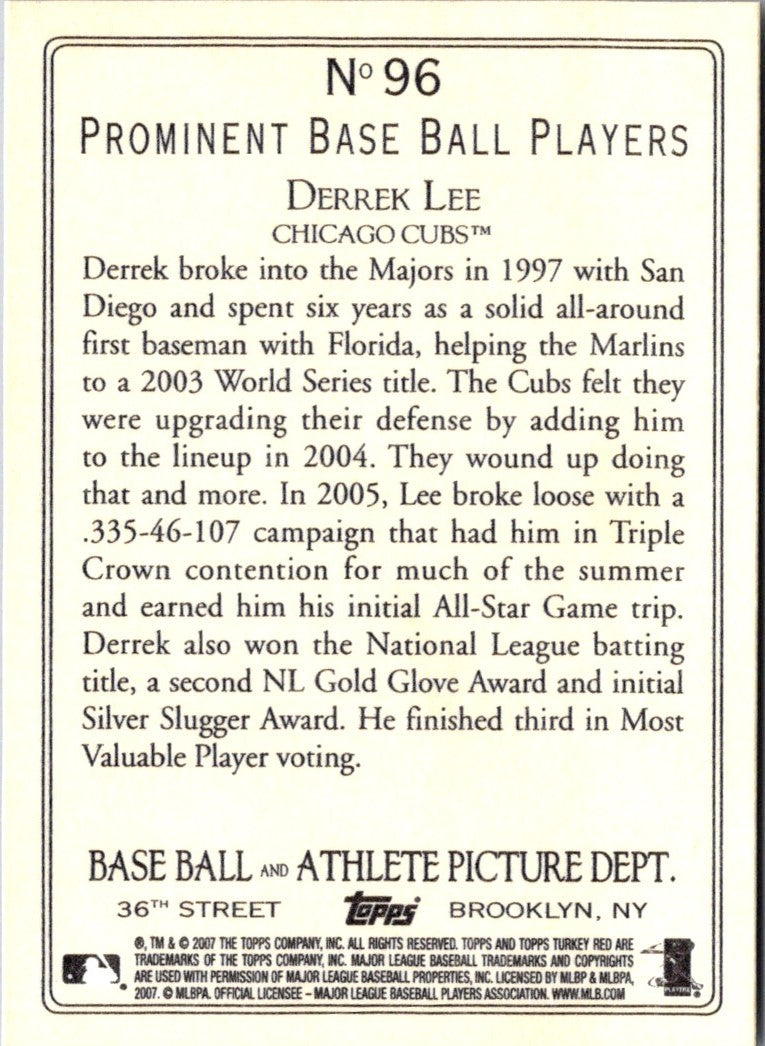 2007 Topps Turkey Red Derrek Lee