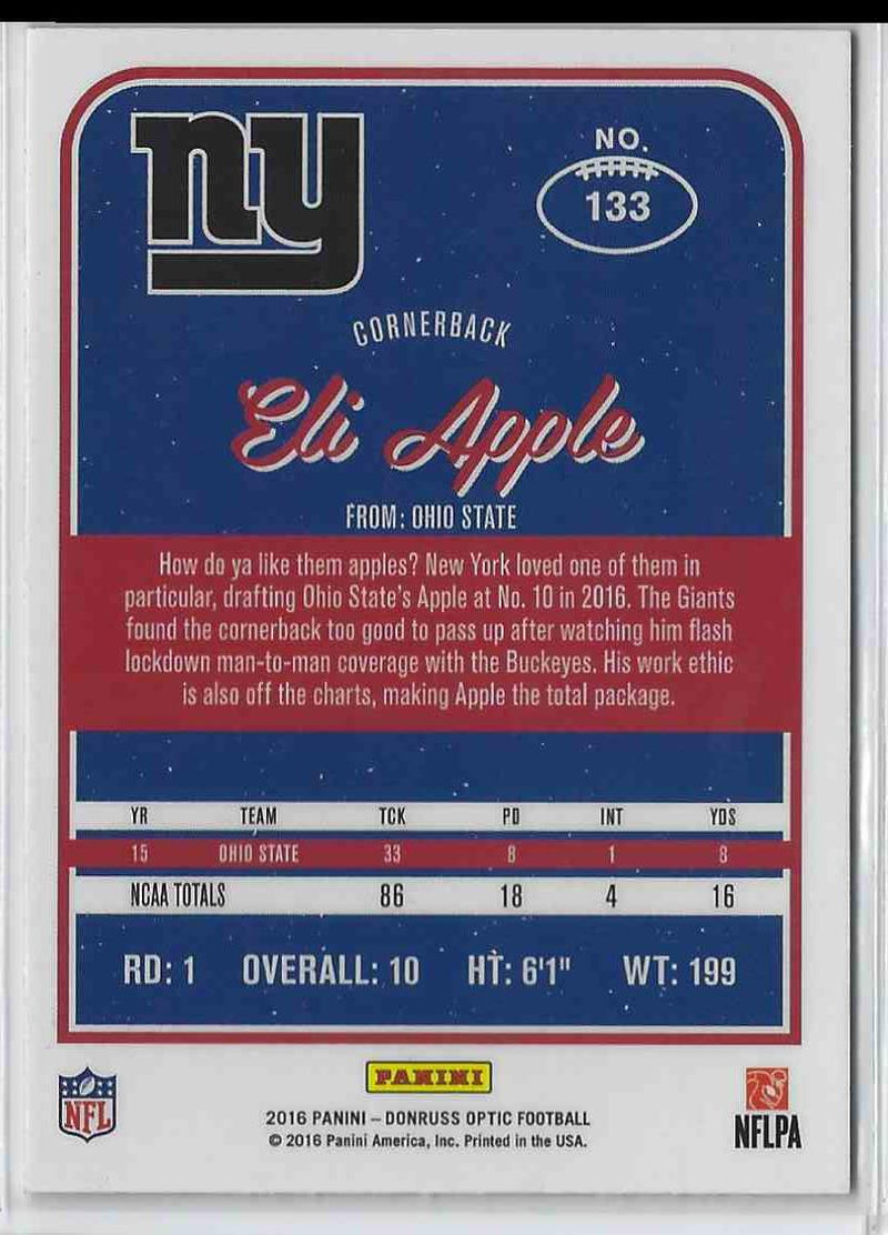 2016 Donruss Optic Eli Apple