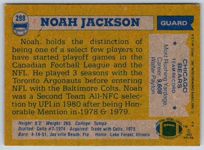 1982 Topps Noah Jackson