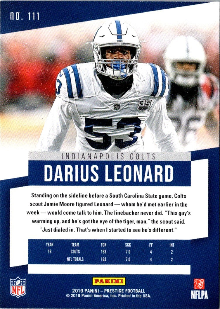 2018 Panini Select Darius Leonard