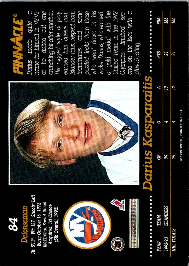 1993 Pinnacle Darius Kasparaitis