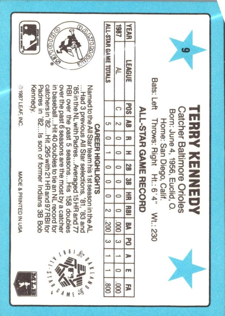 1988 Donruss All-Stars Terry Kennedy