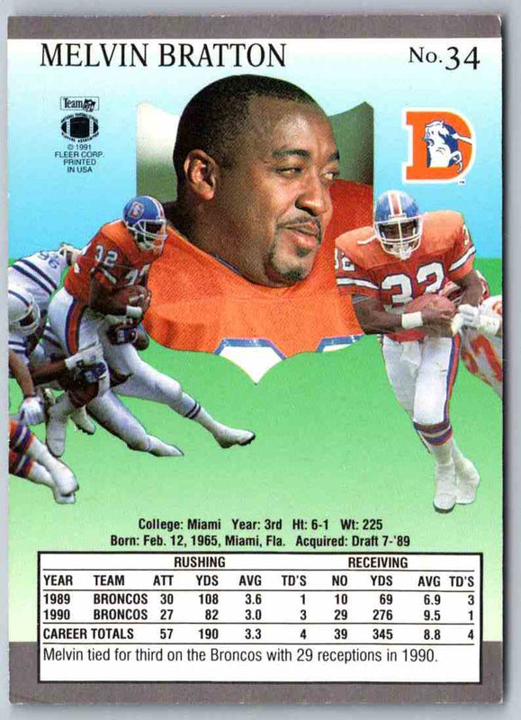 1991 Fleer Ultra Melvin Bratton #34