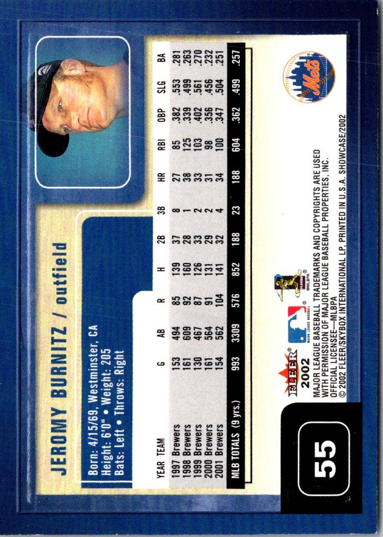 2002 Fleer Showcase Jeromy Burnitz