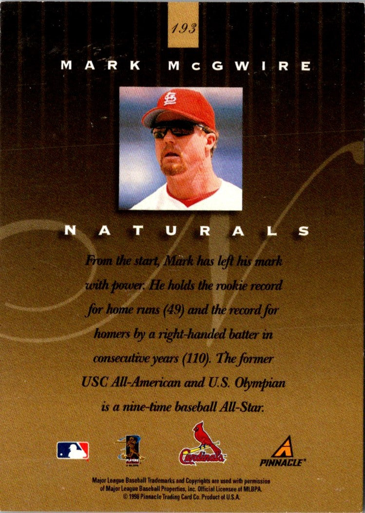 1998 Pinnacle Plus Mark McGwire