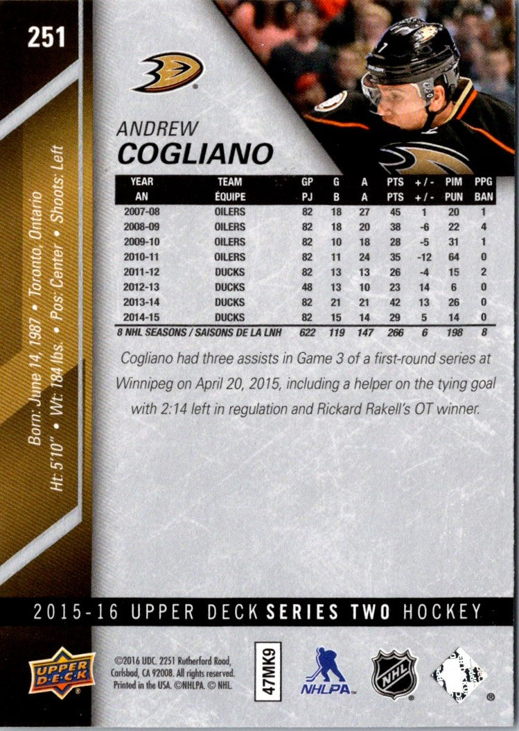 2015 Upper Deck Andrew Cogliano