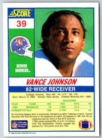1990 Score Vance Johnson #39