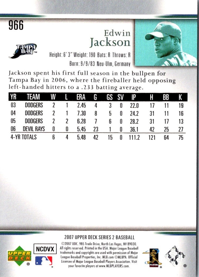 2007 Upper Deck Edwin Jackson