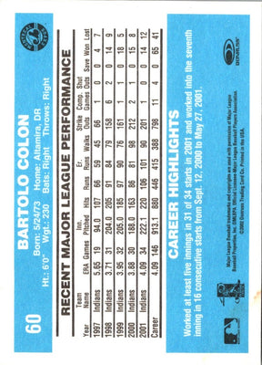 2002 Donruss Originals Bartolo Colon #60