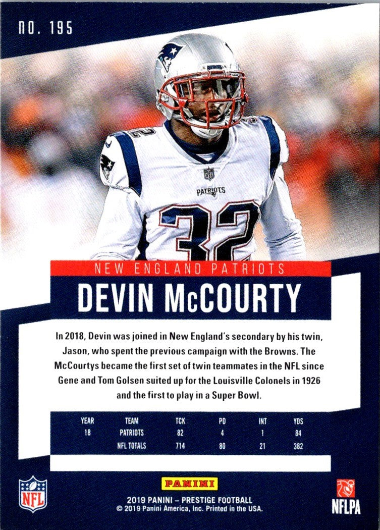 2019 Panini Prestige Devin McCourty