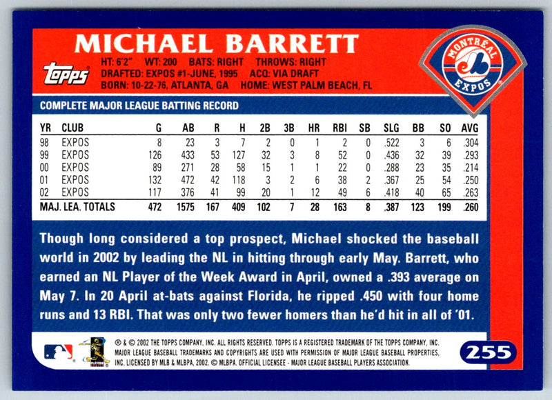 2003 Topps Michael Barrett