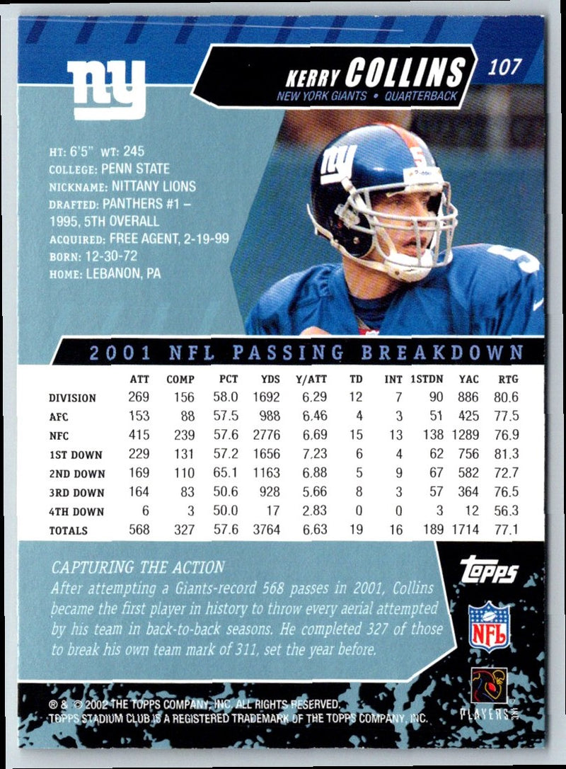 2005 Stadium Club Kerry Collins