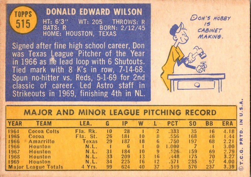 1970 Topps Don Wilson