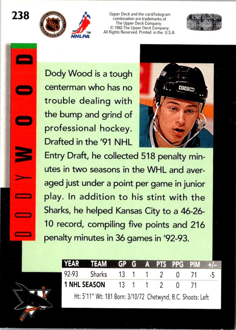 1993 Upper Deck Dody Wood