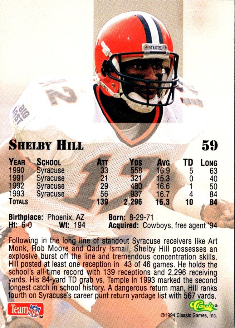 1994 Classic NFL Draft Shelby Hill