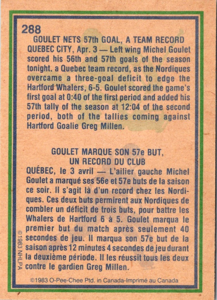 1983 O-Pee-Chee Michel Goulet