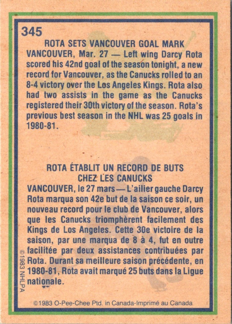 1983 O-Pee-Chee Darcy Rota