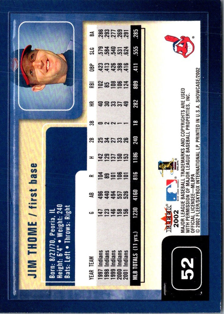 2002 Fleer Showcase Jim Thome