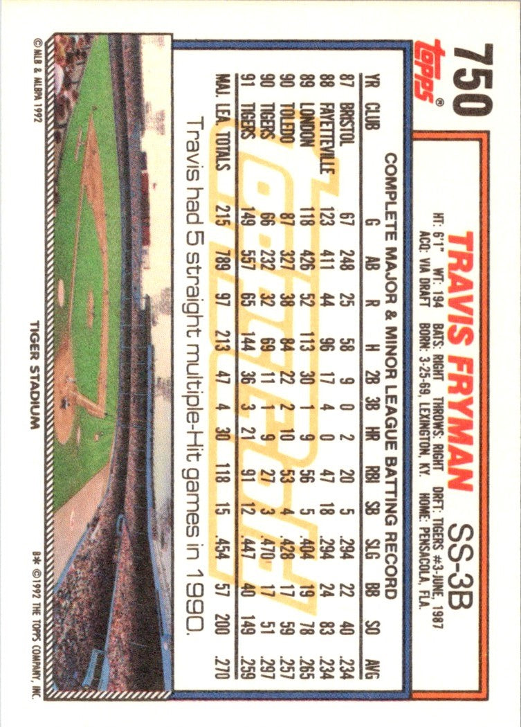 1992 Topps Travis Fryman