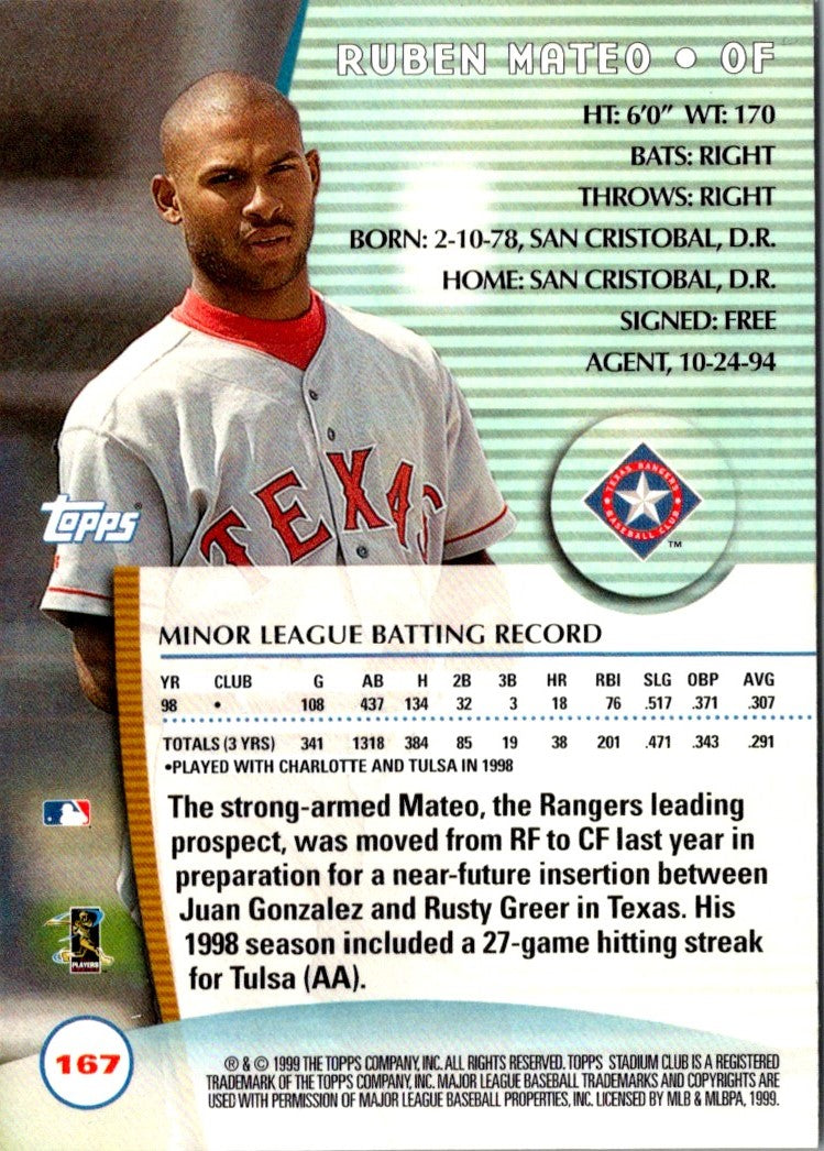 1999 Stadium Club Ruben Mateo