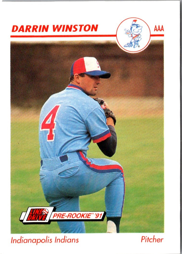 1991 Line Drive AAA Indianapolis Indians Ad Backs Darrin Winston