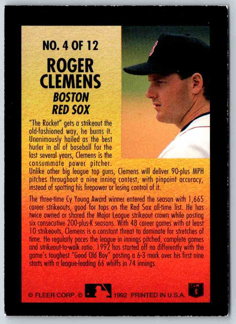 1992 Fleer Roger Clemens