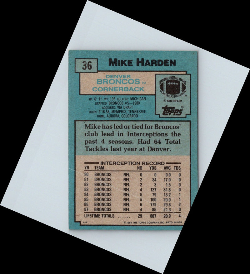 1988 Topps Mike Harden