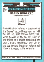 1988 Donruss Diamond Kings Glenn Hubbard #22