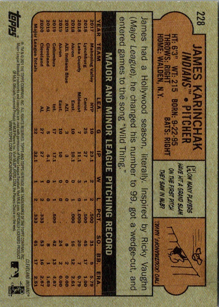 2021 Topps Heritage James Karinchak