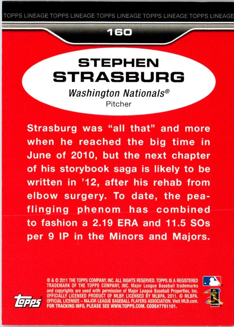 2011 Topps Lineage Stephen Strasburg