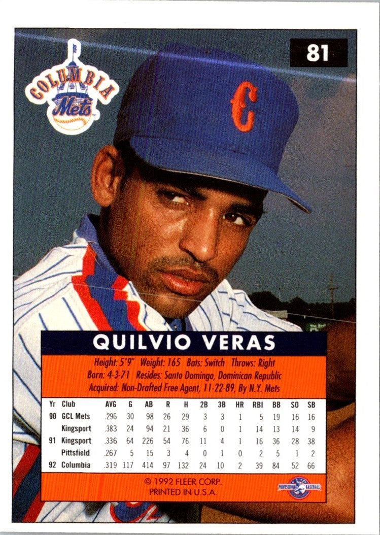 1992 Fleer Excel Quilvio Veras